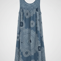 Plus size lace print camisole maxi dress, summer swing hem.
