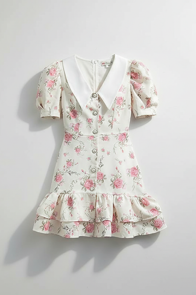 Printed Puff Sleeve Mini Dress - Thorne & Ivy