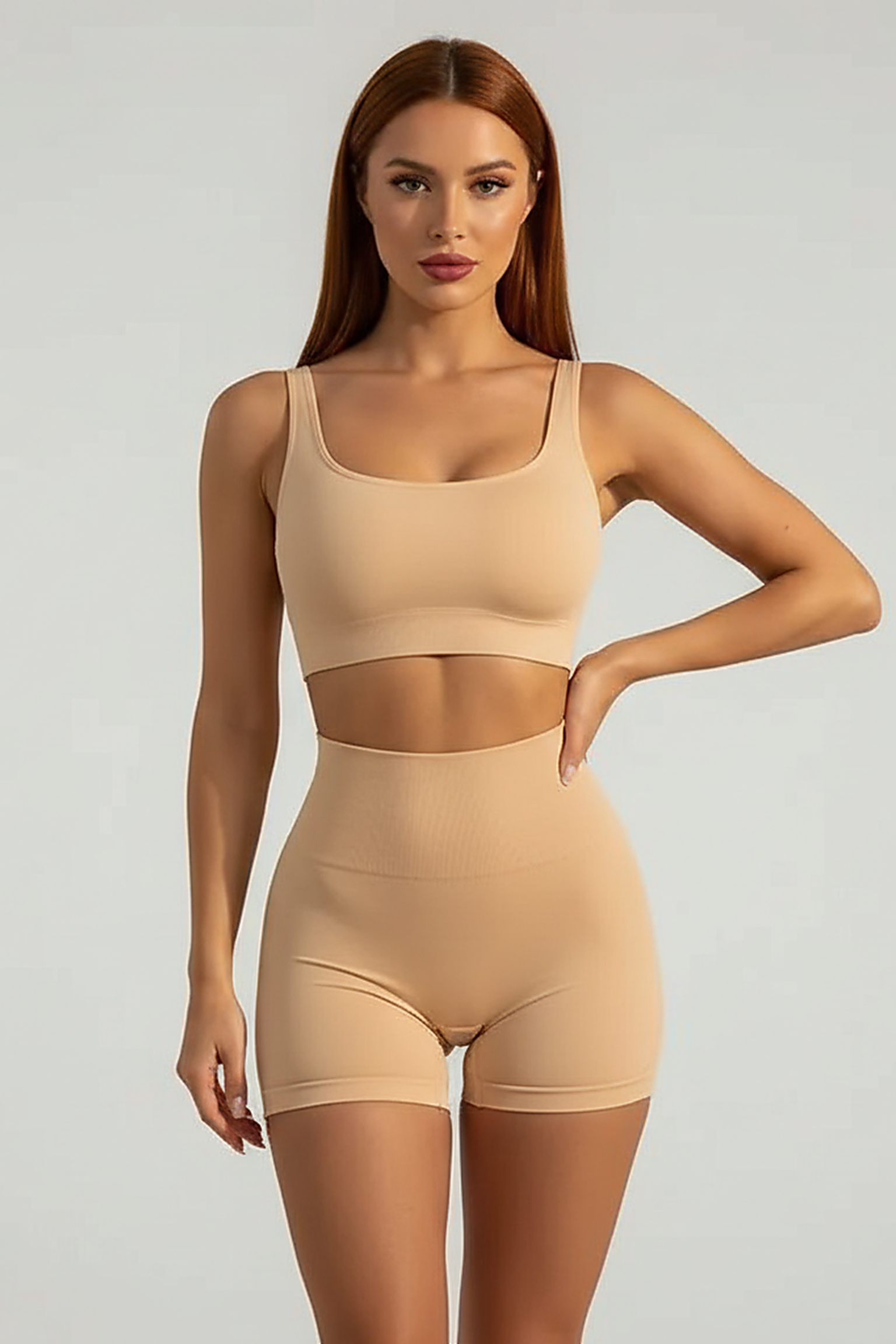 High-waist shaping panty, front view.