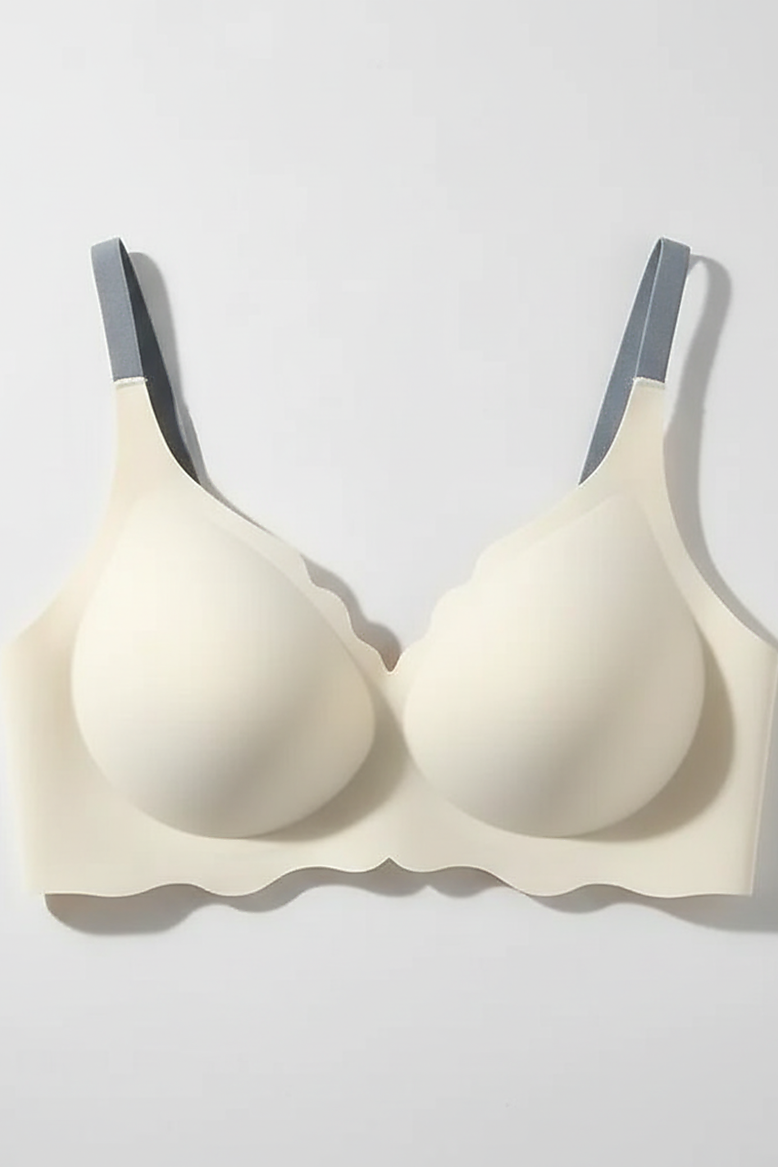 Women's smooth bra, thin section, back view on model.