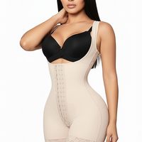 Women's postpartum post-surgical slimming girdle, angled view on model.