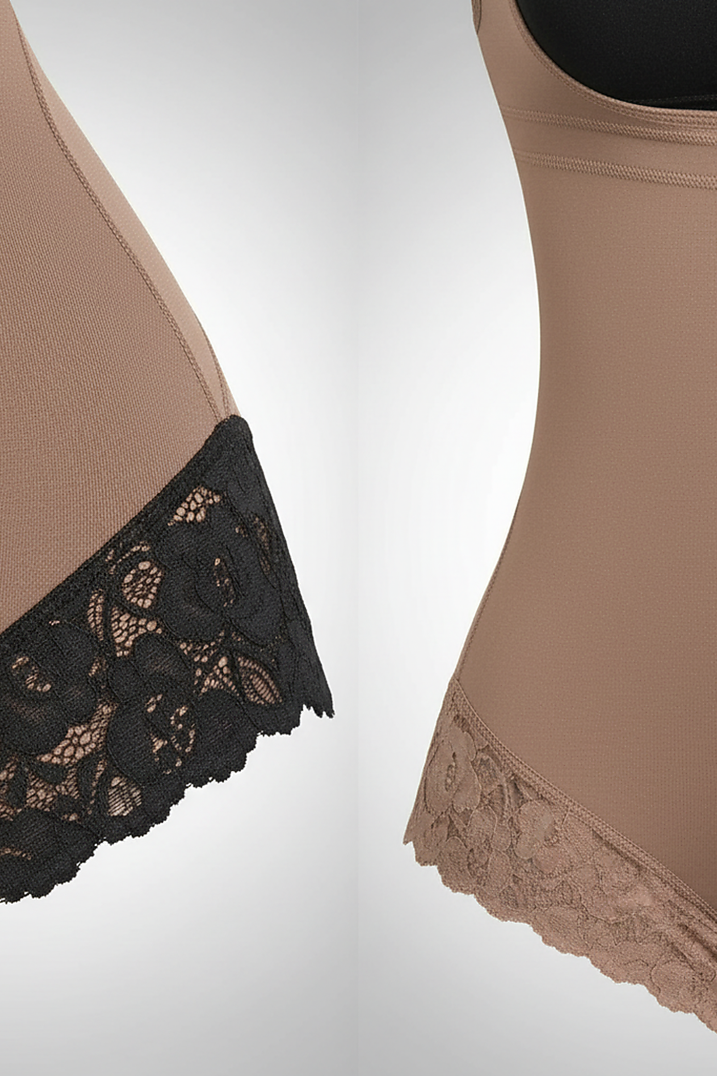 Neutral shaping girdle, fabric detail.