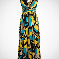 Printed V-Neck Maxi Dress - Thorne & Ivy