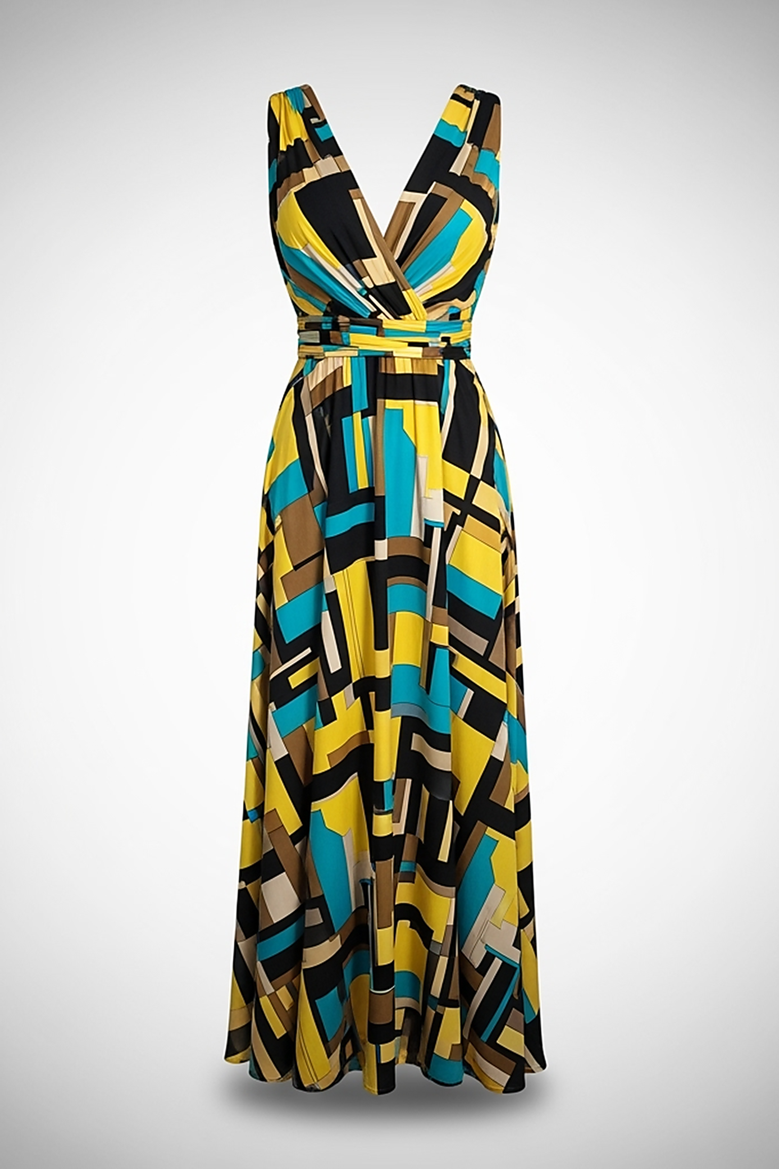 Printed V-Neck Maxi Dress - Thorne & Ivy