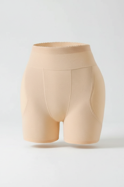 Nude padded shapewear, tummy control and butt lifter, fabric detail.